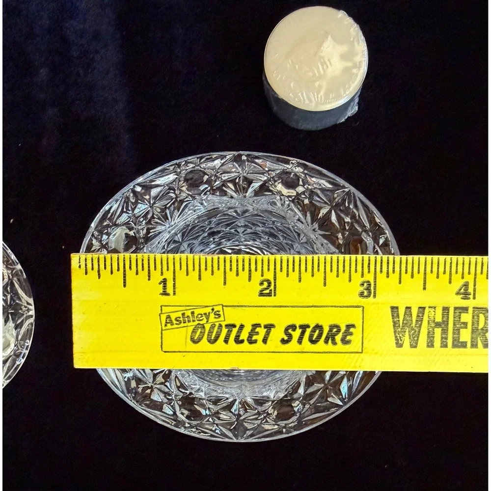 Vintage Alexandra 24% Lead Crystal Top Hat Votives Set Candle Holders New in Box